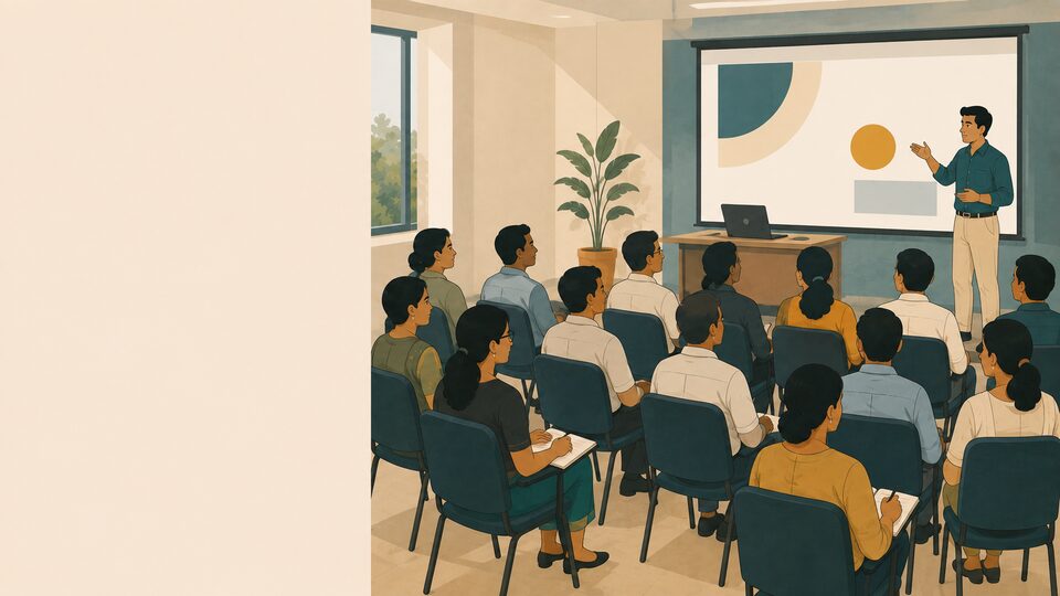 Illustration: faculty attending a training session