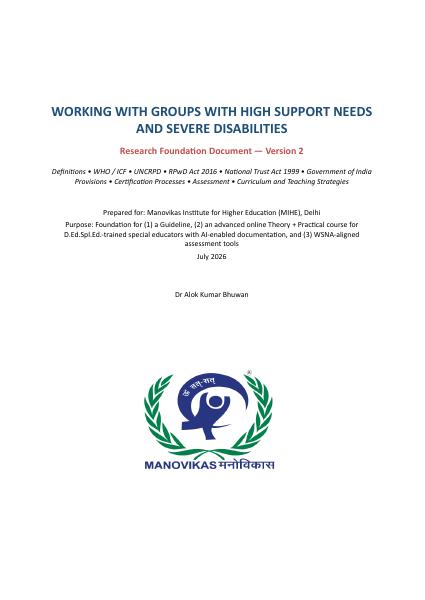 Cover of High Support Needs Research Foundation v2 - Google Docs